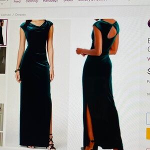 Vince Camuto Formal Velvet Purple Gown with cut out back size 12